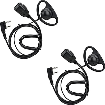 Retevis Walkie Talkie Earpiece with Mic, for RT22/RT68/RT21/H777/RT68H | Coil Tube, 2 Pin, Compatible with Pxton, Baofeng, Kenwood Two Way Radios, Radio earpiece(2 Pack)
