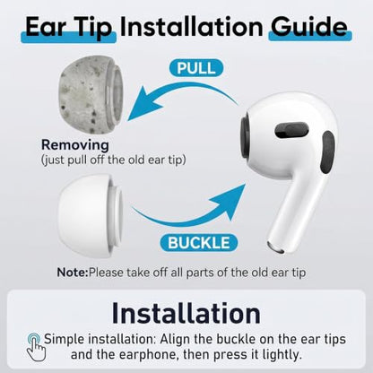 4 Pairs Replacement Ear Tips Buds for AirPods Pro 1st/2nd Gen, White - color: White