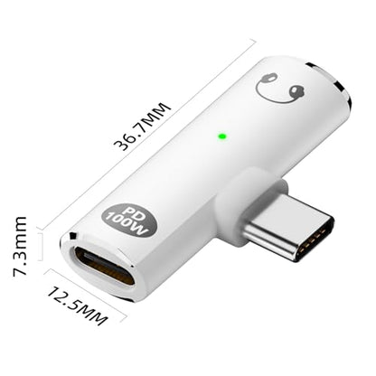 Jadebones USB C to 3.5mm Audio Jack Adapter with 100W Fast Charging, White | 2-in-1 Type-C to 3.5mm Female Headphone Adapter for iPhone 16/15 Series, iPad, MacBook and More