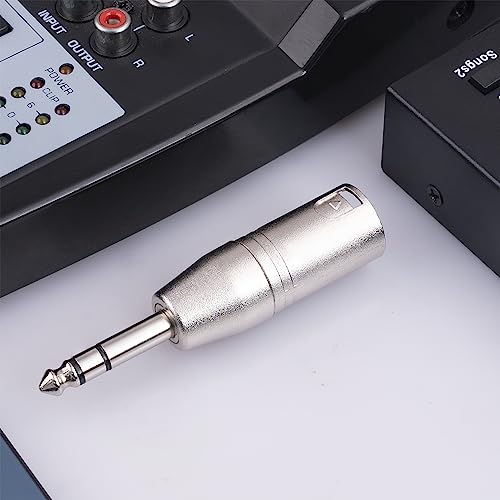 2 Pack 1/4 TRS to XLR Adapter, Balanced Quarter Inch 6.35mm Male to XLR Male Adapter for Mixer, Microphone - color: 1/4 To XLR Male