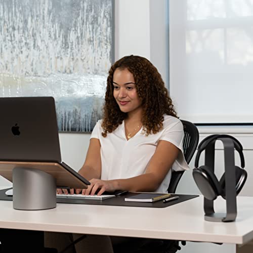 HumanCentric Aluminum Headphone Stand, Space Gray | Weighted Desk Headset Holder with Silicone Pad, Compatible with Most Headphone Sizes & Brands