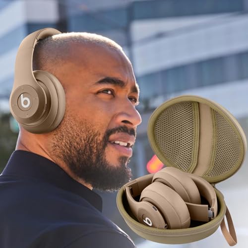 for Beats Studio Pro/Studio3/Solo4/Solo3 Headphones Hard Case, Brown - color: Light Brown Case