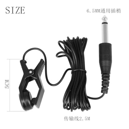 Guitar Pickups Clip-on Contact Microphone Vocal Pick Up Piezo Audio Transducer 1/4 Plug 9FT Cable Mic Pickup For Classical Acoustic Guitars Violin Mandolin Ukulele Tuner Sound Amplifier Speaker