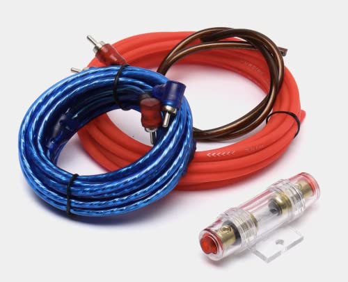 sound-way Car Amplifier Wire Set, 8GA Kit Amplifier Cable Set Wire Harness for RCA AMP Audio Subwoofer or Car Amplifier up to 1500 Watts