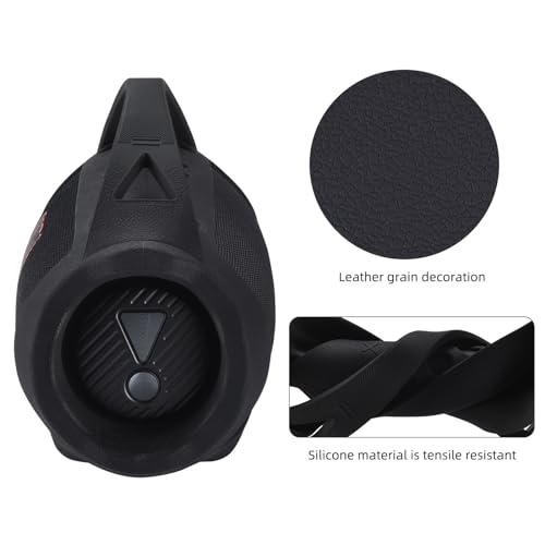 Silicone Cover Case Compatible with JBL Xtreme 4 Portable Bluetooth Speaker, Waterproof Soft Skin Silicone Protective Case for JBL Xtreme 4 Bluetooth Speaker Accessories (Black) - color: Black