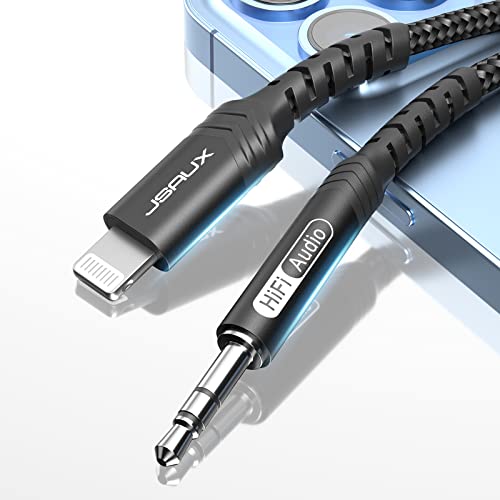 JSAUX Apple MFi Certified Lightning to 3.5mm Audio Cable 3.3FT, AUX Cord for iPhone Headphones Jack Compatible with iPhone 14/14 Plus/14Pro/13/13 Pro Max/12/12 Pro/11 Pro/X/XS/XR/8/Car Stereo-Black - color: Black, size: 3.3ft