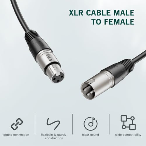 FIFINE Microphone Arm Stand and XLR Cable Set,Metal Heavy Duty Mic Stand with Desk Clamp, 5/8" Screw,XLR Interface Cable with Balanced 3 PIN,Mic Wire for Recording Podcast Streaming(BM63W+L9)