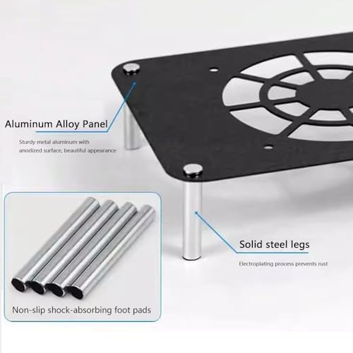 NILZA Mini Media Stand aluminum alloy Audio Tower Black Audio Component Rack 1-3 Tier Rack Metal Holders Small Desktop Rack Stereo Component Cabinet For Audio Equipment(Black,3-Tier) - size: 3-Tier