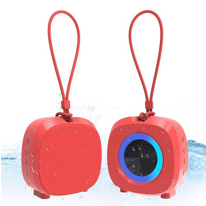 Bluetooth Speaker Portable Media Players Clear Loud Stereo Sound Deep Bass Wireless Speaker With Lights TWS IPX5 Waterproof Small Speakers Long Playtime for Home/Party/Outdoor/Beach Electronic Gadgets - color: Red