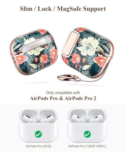 TATOFY for AirPods Pro 2nd Generation Case with Lock Carabiner Cleaner, Slim AirPod Pro 1st & 2nd Hard Case Cover, Compatible with MagSafe (Blue) - color: Blue, size: AirPods Pro 1st & 2nd Gen