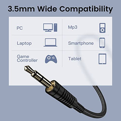EKSA Headset with Microphone for PC, 3.5mm Wired Computer Headsets with Volume & Mic Mute Controls, Lightweight All-Day Comfort Noise Cancelling Headphones for Laptop Work Office Call Center Skype - style: 3.5mm Jack Headset