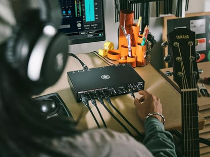Yamaha 6-in/4-out USB-C Audio/MIDI Interface with 32-bit/192kHz Support, 4 combo and 2 Line Inputs, DSP-Powered Mixing/Effects, Steinberg Software Suite, Black URX44C - color: Black, style: URX44C