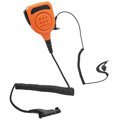 Radio Speaker Mic Shoulder Lapel Hand Microphone with 3.5mm Audio Jack Walkie Talkie Hands Free Mikes for Motorola APX 900 6000 8000 XPR 7550 6550 7350 (Orange,IP65 Waterproof)