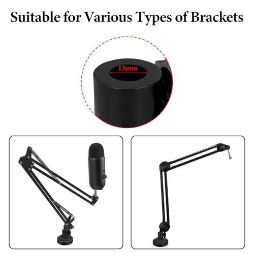 GEEKRIA for Creators Microphone Table Flange Mount Adapter, Metal Table Mount Clamp with Adjustable Interface Aperture Compatible with TONOR T20, Aokeo AK-35, InnoGear Microphone Arm - color: Black