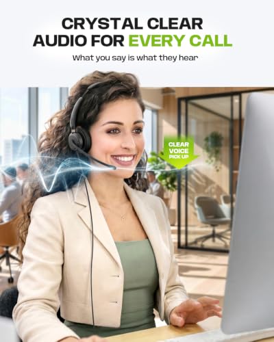 Acer USB Headset with Microphone, Clear Sound Quality for Call ＆ Meetings, Wired Computer Headset for PC Laptop, Single Ear Headset for Office, Work, Teams and Call Center Use - USB-A/C & 3.5mm | Clear Sound Quality for Call ＆ Meetings, Work Headset for O