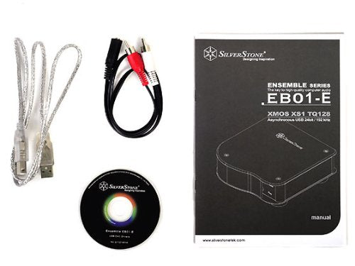 Silverstone Tek EB01S-E Aluminum 24-Bit/192kHz USB DAC Headphone Amplifier with XMOS XS1 TQ128 USB Decoder, Silver