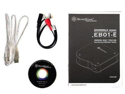 Silverstone Tek EB01S-E Aluminum 24-Bit/192kHz USB DAC Headphone Amplifier with XMOS XS1 TQ128 USB Decoder, Silver