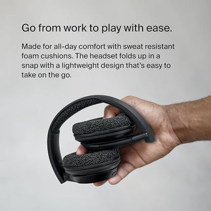 Belkin SoundForm Adapt Wireless Headset, Boom Mic, 45H Battery | Over-ear headphones, foldable design, USB-C and 3.5mm wired option, work calls, gaming, travel, office