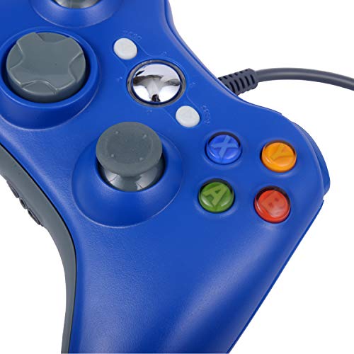 ONE250 USB Wired Game Pad Controller, Compatible with Xbox 360, Xbox 360 Slim, Windows PC - Replacement USB Wired Gamepad (Blue) - color: Blue