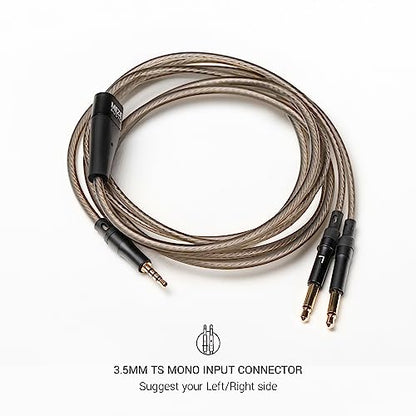 MEZE AUDIO | 2.5mm OFC Upgrade Balanced Cable for 99 Series | Silver-Plated OFC Copper | 2.5mm Male to Dual TS Mono 3.5mm Male Connector Plug | Cable Length 1.50m/4.9ft - size: 2.5 mm ( Balanced )