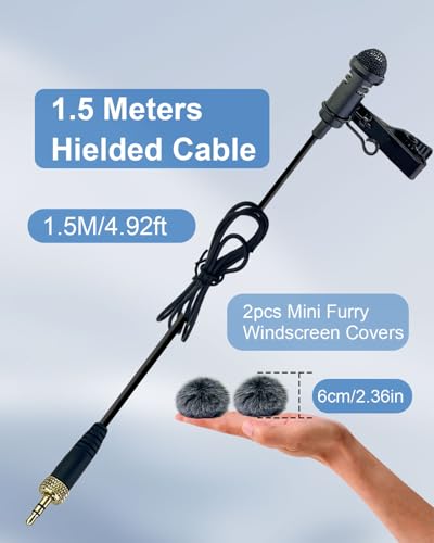 2-Pack 3.5mm TRS Lavalier Mic for Sennheiser Systems, 1.5M | Omnidirectional Lapel Microphones With Crisp Sound Pickup, For Youtube, Vlogging, Live Streaming, Interviews - size: 3.5mm TRS Plug Only for Sennheiser