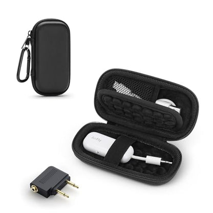 Hard Case for AirFly/Avantree Bluetooth Transmitter Receiver, with Adapter | for AirFly SE/Pro V2/Pro/Duo, Avantree Relay/1Mii, with 3.5mm Jack AUX Adapter, Airplane Travel/TV/Gym Carrying Case Bag - color: Upgrade Black