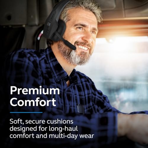BlueParrott Pro B450 Bluetooth Headset | 98% noise cancellation headset for professional drivers; ANC, voice control, 45 hr talk time