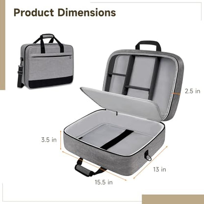 Audio Mixer Case, Gray Mixer Bag with Adjustable Dividers, Secure Straps, Multiple Pockets, Luggage Strap, 15.5 x 13 x 6 in, 0.4 in Padding Podcast Mixer Case