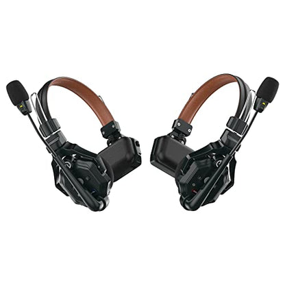 Hollyland Solidcom C1 Pro Wireless Intercom Headset System ENC Noise Cancellation Full Duplex 2-Person 1100ft Team Communication with PTT Mute Single Ear Headset for Church Drone TV Film Production - size: 2 Set Single Ear