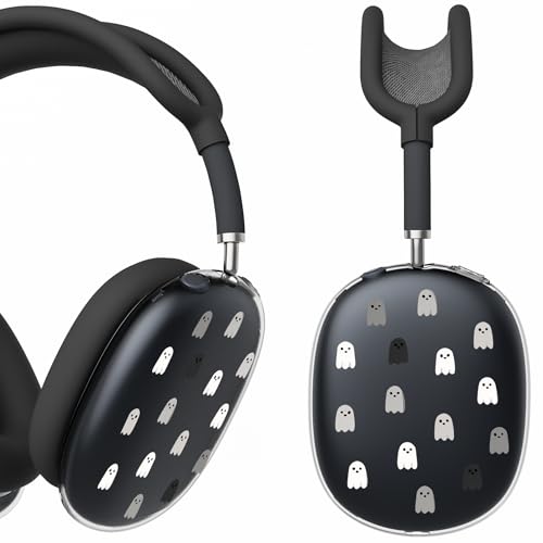 for AirPods Max Headphones Halloween Ear Covers for AirPods Max 2 | Cute Ghost Clear Ear Cups Cover | Black Silicone Ear Pad Case Headband Cover for Apple AirPods Max 2/1 (2026/2024/2020) - color: Ghost D/Black
