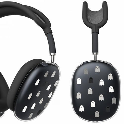 for AirPods Max Headphones Halloween Ear Covers for AirPods Max 2 | Cute Ghost Clear Ear Cups Cover | Black Silicone Ear Pad Case Headband Cover for Apple AirPods Max 2/1 (2026/2024/2020) - color: Ghost D/Black