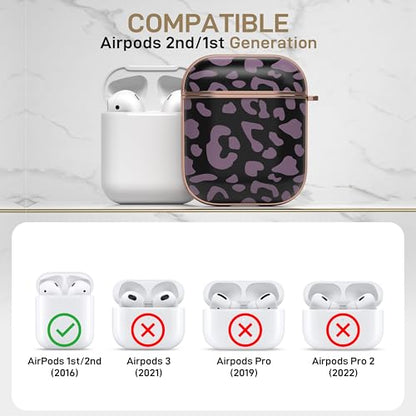 Maxjoy for AirPods 2 Case with Keychain for AirPods 2nd 1st Generation Charging Cover 2&1, Leopard Grey - color: Red + Grey