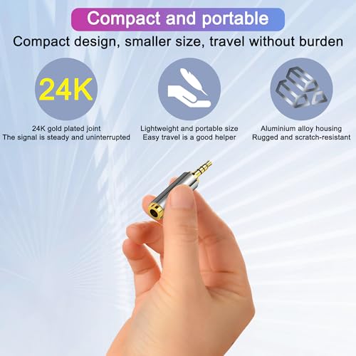 2.5mm Male to 3.5mm Female Adapter 2 Pack Gold Plated Jack Stereo Full Metal Connector Converter for Smartphones, Headphone, Mic, Tablets (1 Pair) - style: 1 pair