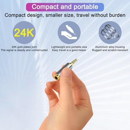 2.5mm Female to 3.5mm Male Adapter 2 Pack Gold Plated Jack Stereo Full Metal Connector Converter for Smartphones, Headphone, Mic, Tablets - style: 3.5M