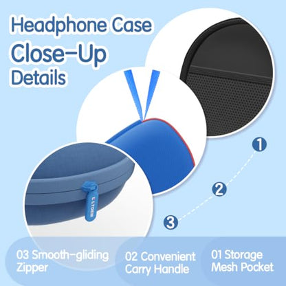 Kids Headphones Case for Folding Headphone, Mint Green (Case Only) | Compatible with iClever BTH12/HS19/BTH26/JoySpark-T5/Candy Bila BH03/EarFun/IMYB/MIDOLA MD-B01/noot Products Kids Headphones - color: Mint Green
