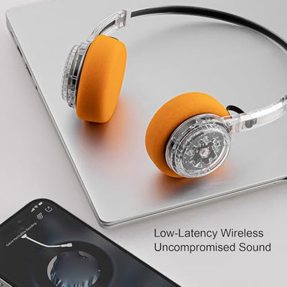 FTVOGUE Wireless Over Ear Headphones, Retro Extendable 6 0 Stereo Audio with Adjustable Ear Cups 20H Playtime Dual Device Pairing for Home Office ABS PC Sponge 1 Pack