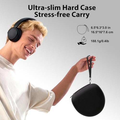 Headphone Case for JLab/Beats/TOZO/JBL/BERIBES/Picun Etc Headphones, Black | for JLab JBuds Lux ANC/Go Lux ANC, Beats Studio Pro/Solo 4 3,TOZO HT3,KVIDIO Etc Headphone, Hard Shell Case for Travel Home - color: Black