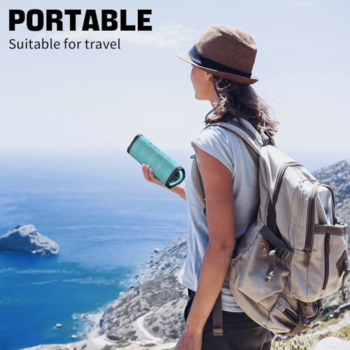 Vanzon V40 Bluetooth Speakers, Portable Wireless Speaker V5.0 with 24W Loud Stereo Sound, 24H Playtime, TWS & IPX7 Waterproof, Suitable for Travel, Home and Outdoors-Light Green (HIJ) - color: Light Green
