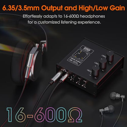 Douk Audio K5 PC DAC Headphone Amplifier Digital to Analog Converter with USB & Optical Input DSD256 for Amplifiers, Speakers, Mac, Computer (K5)