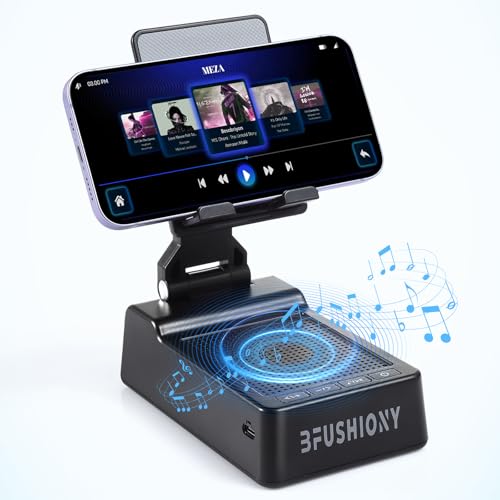 Birthday Gifts for Men Women, 4 in 1 Phone Stand with Bluetooth Speaker, HD Stereo Sound Anti-Slip Holder, Hands-Free Calling AUX Mode 1 Pack (Black) - size: L37-1