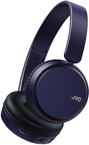 JVC Deep Bass Wireless Headphones, Bluetooth 5.2, Built-in EQ (Bass/Clear/Normal), Multi-Point Connection, Voice Assistant Compatible, 35 Hour Battery Life - HAS36WA (Blue), Small - color: Blue