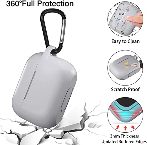 Lerobo for AirPods Pro 2nd/1st Case with Keychain, Gray | Soft Silicone Protective Cover Compatible with Apple AirPod Pro Case for Women Men, Scratchproof, Shockproof, Dustproof - color: Gray