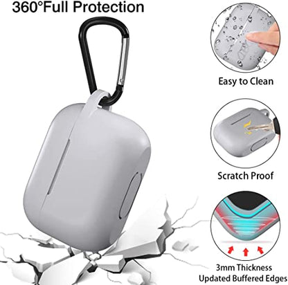 Lerobo for AirPods Pro 2nd/1st Case with Keychain, Gray | Soft Silicone Protective Cover Compatible with Apple AirPod Pro Case for Women Men, Scratchproof, Shockproof, Dustproof - color: Gray