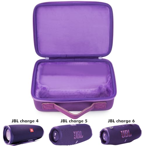 Hard Case for JBL Charge 6/5/4 Bluetooth Speaker – Waterproof Travel Case with Adjustable Shoulder Strap, Durable Protection for On-the-Go Use（Purple） (purple) - color: purple