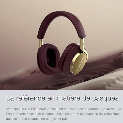 Bowers & Wilkins Px8 Over-Ear Wireless Headphones, Royal Burgundy - color: Royal Burgundy