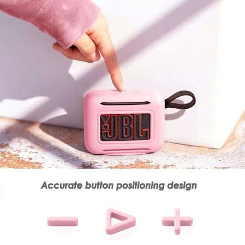 Silicone Case Compatible with JBL GO 5 Bluetooth Speaker, Travel Carrying Protective Sleeve Cover with Carabiner (Pink) - color: Pink