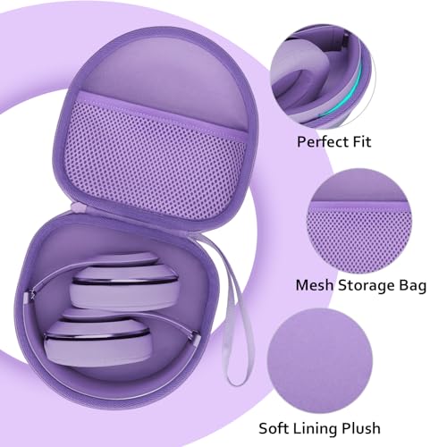Headphone Case Compatible with JBL/Beats/BERIBES/Jlab/Picun/TOZO/KVIDIO/Soundcore Anker/Skullcandy Noise Cancelling Over-Ear Headphones, Pearl Purple - color: Pearl Purple