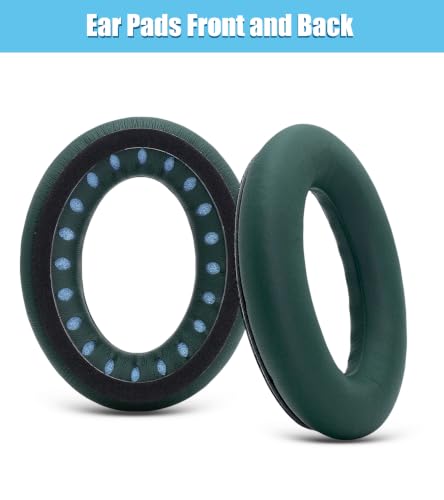 Replacement earpads Compatible with Bose QuietComfort 45 Headphones | Military green/high-density sound-isolating soft ear pads, protein leather material - color: military green