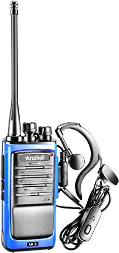 Rechargeable Long Range Two-Way Radios with Earpiece 6 Pack Arcshell AR-6 Walkie Talkies Li-ion Battery and Charger Included