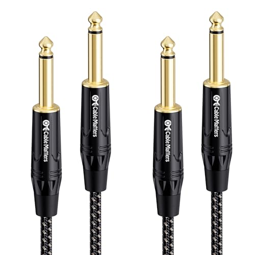 Cable Matters 2-Pack Braided 1/4 Inch TS to TS Guitar Cable, 6ft - size: 6 ft, style: Braided